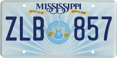 MS license plate ZLB857