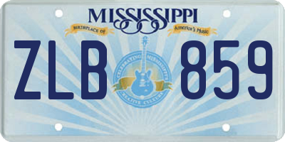 MS license plate ZLB859