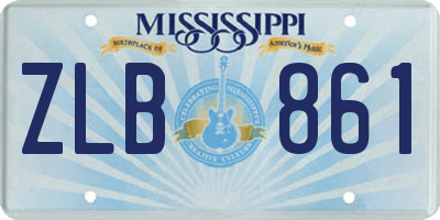 MS license plate ZLB861
