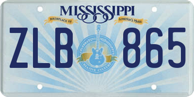 MS license plate ZLB865