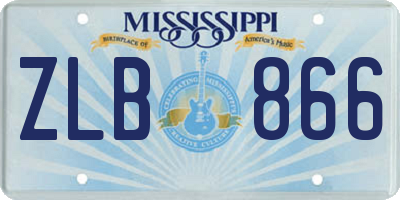 MS license plate ZLB866