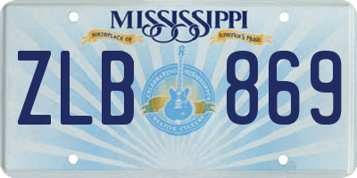 MS license plate ZLB869