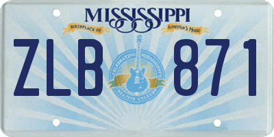 MS license plate ZLB871