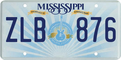 MS license plate ZLB876