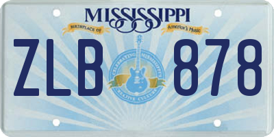 MS license plate ZLB878
