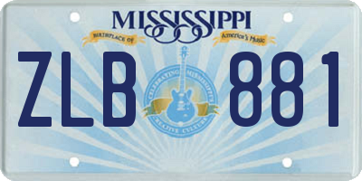 MS license plate ZLB881