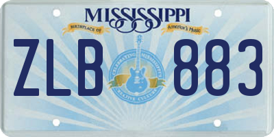 MS license plate ZLB883