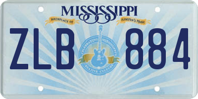 MS license plate ZLB884