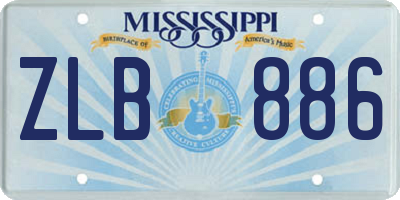 MS license plate ZLB886