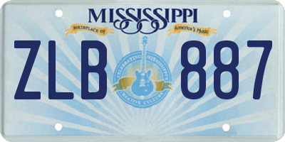 MS license plate ZLB887