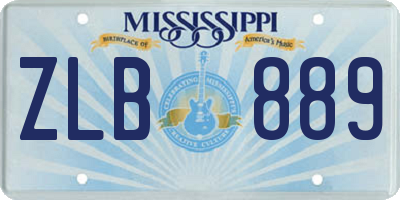 MS license plate ZLB889