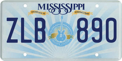 MS license plate ZLB890
