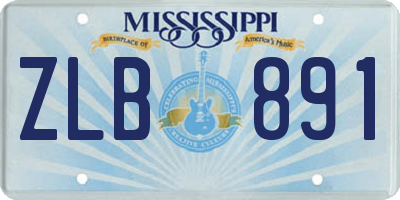 MS license plate ZLB891