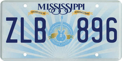 MS license plate ZLB896