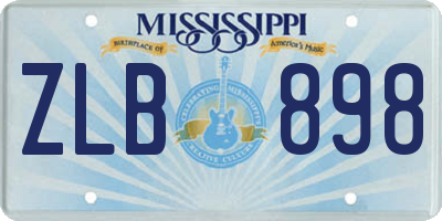 MS license plate ZLB898