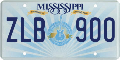 MS license plate ZLB900