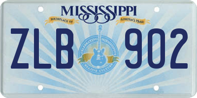 MS license plate ZLB902