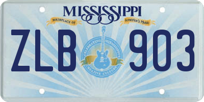 MS license plate ZLB903