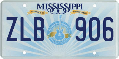 MS license plate ZLB906