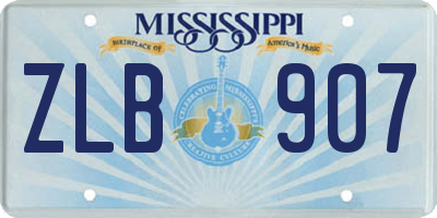MS license plate ZLB907