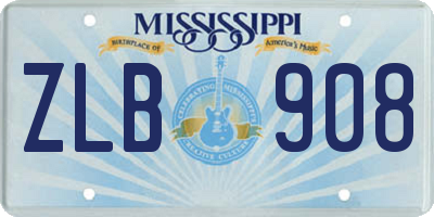 MS license plate ZLB908