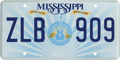 MS license plate ZLB909