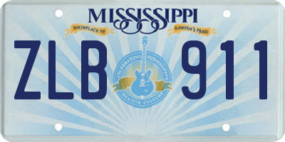 MS license plate ZLB911