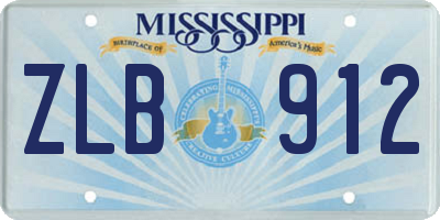 MS license plate ZLB912