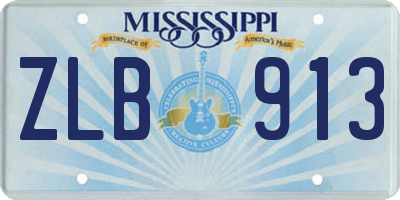 MS license plate ZLB913