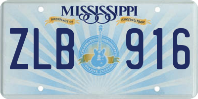 MS license plate ZLB916