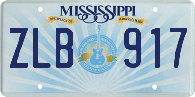 MS license plate ZLB917
