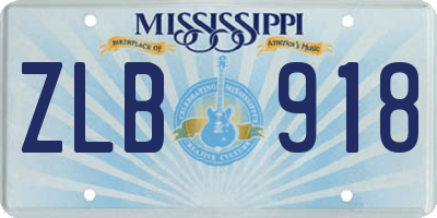 MS license plate ZLB918
