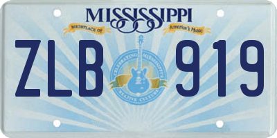 MS license plate ZLB919