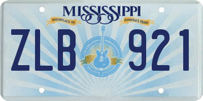 MS license plate ZLB921