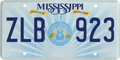 MS license plate ZLB923