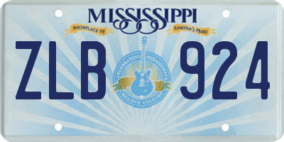 MS license plate ZLB924