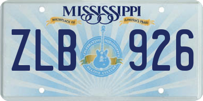 MS license plate ZLB926