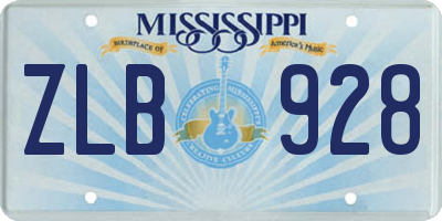 MS license plate ZLB928