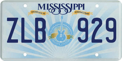 MS license plate ZLB929
