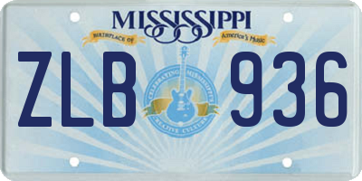 MS license plate ZLB936