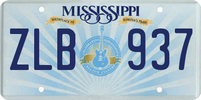MS license plate ZLB937