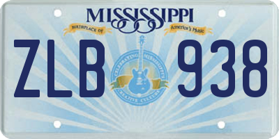 MS license plate ZLB938