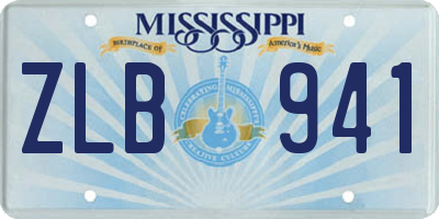 MS license plate ZLB941