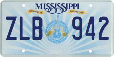 MS license plate ZLB942