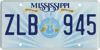 MS license plate ZLB945