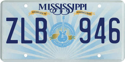 MS license plate ZLB946
