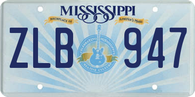 MS license plate ZLB947