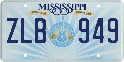 MS license plate ZLB949