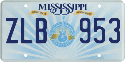 MS license plate ZLB953