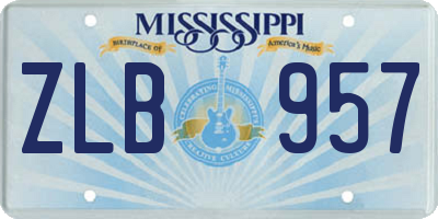 MS license plate ZLB957